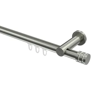 GARDINENSTANGE INNENLAUF Platon Estana 260 cm (geteilt in 2 x 130 cm), 1-läufig, 20 mm Ø Edelstahl-Optik
