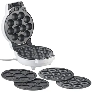 Rosenstein & Söhne 3in1-Donut-, Cupcake- und Cakepop-Maker Weiß