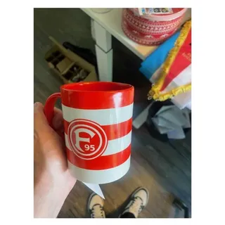 Fortuna Düsseldorf Tasse Blockstreifen 0,3 l Rot
