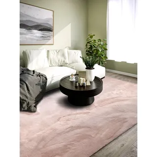 Villeroy & Boch Leon rosa Altrosa, B:200cm H:15mm L:290cm, Polyester, Teppiche, Teppich, Langflor, Shaggy, uni, flauschig weich, glänzend, Kaninchenfell Haptik