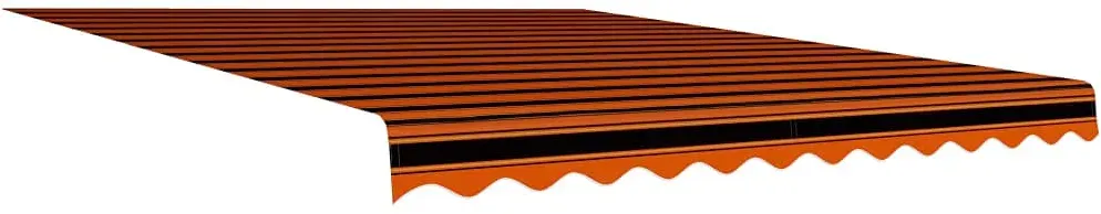 Markisenbespannung 5x3 M – Gelb/orange, Aus UV-beständigem Polyester, Inkl. Volant