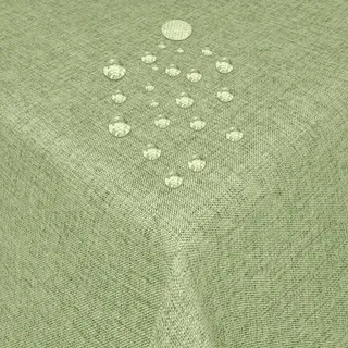 Tischdecke Stoff Damast Leinen-Optik Jacquard mit Fleckschutz eckig 130x280 cm Lind-Grün