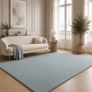 The CarPET Kuschelig & Super Soft Teppich 80 x 300 cm Blau/Grau