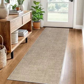 Teppich Läufer Flur Küche rutschfest Küchenteppich 50 x 180 cm Waschbar Küchenläufer Flurteppich Fußmatte Flur Runner Teppiche Korridor Teppich Eingangsteppich Teppichläufer für Entryway Küche Beige