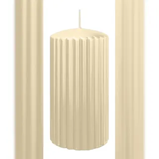 Wiedemann Kerzen Rillen Kerzen 150 x 8 cm 4 St. Beige