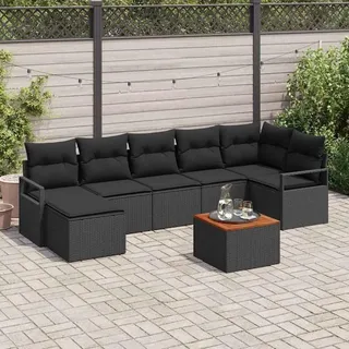 vidaXL Garten-Lounge-Set 8-tlg. schwarz