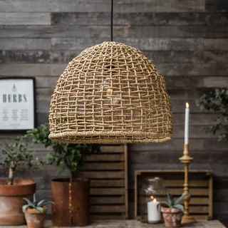 PR Home Hängelampe Cebu, dimmbar, Holz hell, für Wohn- / Esszimmer, Holz, Landhaus / Rustikal, Pendelleuchte - 57 cm - 57 cm - 44 cm