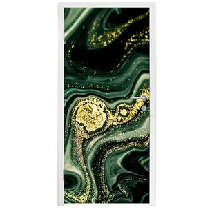 MuchoWow Türtapete Marmor - Gold - Glitter - Grün - Marmoroptik - Luxus, Matt, bedruckt, (1 St), Türfolie Selbstklebend, Türtapete, Türdeko Poster, 95x235 cm bunt 95 m x 235 m