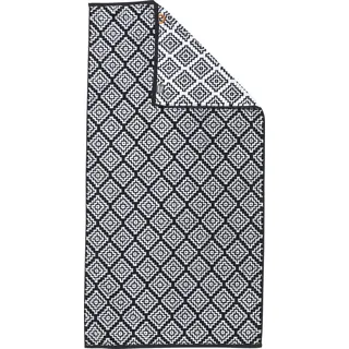 Duschtuch DONE. "Daily Shapes Boho", schwarz-weiß (schwarz, weiß), B:70cm L:140cm, Jacquard-Walkfrottier, Obermaterial: 100% Baumwolle, Handtücher, Jacquardgewebe, modernes Rauten Muster