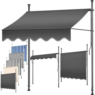 Kesser Klemmmarkise mit Handkurbel 300 cm schwarz