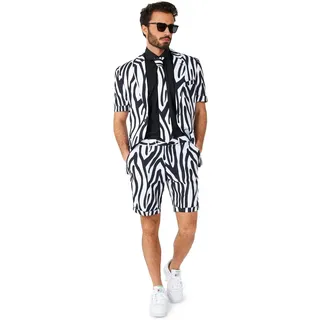 OppoSuits Shorts Suit Zazzy Zebra Anzug - Sommer Kostüm (56)