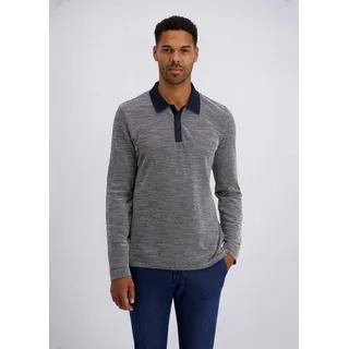 Pierre Cardin Langarmshirt (1-tlg) Bicolor-Design blau S (48)