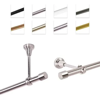 MDEKOR Vorhangstange 1-läufig Ø 19 mm 160 cm Silber