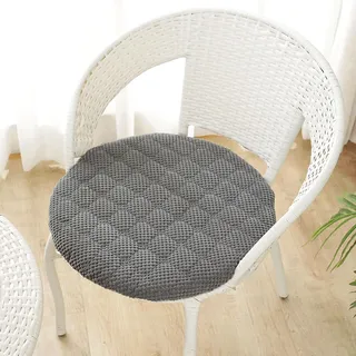EXZFW Sitzkissen Rund 6er 4er 2er Set, Sitzkissen Stuhl Rund, Waschbar Runde sitzkissen rutschfest, Cordstoff Sitzpolster Stuhlauflage Für Küche Esszimmer Garten,Dark Gray,2er Set 30cm