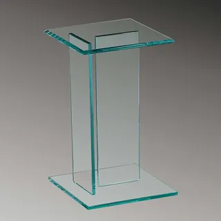 Klarglas Blumensäule mit Wangen Gestell 25x25 cm - drei Höhen