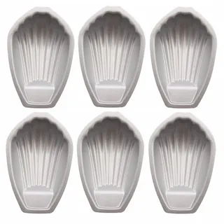 NSXIN Madeleine Backformen Stahl Mini Madeleineform Kuchen Pan, Antihaft Mini Muschelkuchen Backform Backblech Form Mold mit 12 Mulden Für Süßigkeiten, Schokolade, Kekse (Einzelschale/6 Packung)