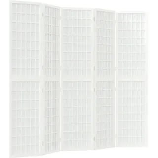 vidaXL Paravent Japanischer Stil Faltbar 200x170 cm Weiß