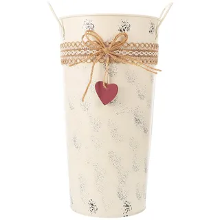 Eisen Eimer Blumenvase Schirmständer Vintage Eisen Kunst Rustikale Bodenvase Beige Blumenarrangement Blumeneimer Regenschirmständer Getrocknete Zweige Blumentopf