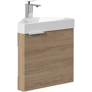 Posseik Badezimmer Raumspar Eck-Waschplatz ANGOLO 53cm | gold-eiche