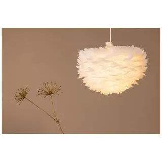 BOURGH Hängeleuchten NICOLA Federlampe 50 x 50cm weiß Pendelleuchte mit Federn, E27 Fassung, weiss weiß