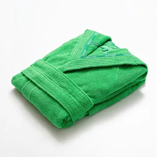 BENETTON | Bademantel mit Kapuze, Größe m/l, 100% Weiche, Schnelltrocknende Baumwolle, 360 g/m2, in Grün