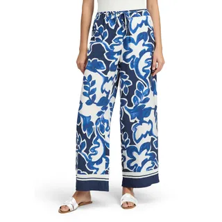 Betty & Co Schlupfhose mit Print Blau/Weiß 34