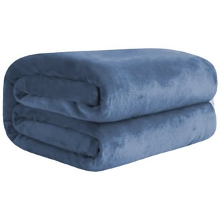 Wohndecke Extra Warme Flauschige Kuscheldecke(450 g/m), Oeko-TEX Zertifiziert, Komfortec, Super Weiche Fleecedecke, Allergiker geeignet blau