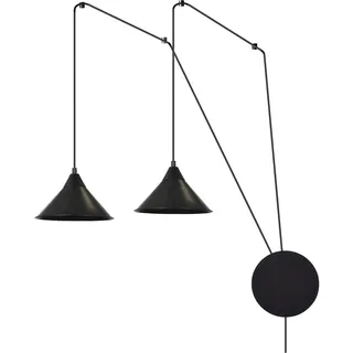 Licht-Erlebnisse Flexio 2-flg. 60 cm rund Schwarz Metall