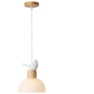 DZQWLL Glas-Pendelleuchten, kreative Deckenleuchten im Vogel-Design mit Lampenfassung aus Holz, höhenverstellbare Hängelampe, Kronleuchter für Bar, Küche, Insel, Wohnzimmer, Kinderzimmer