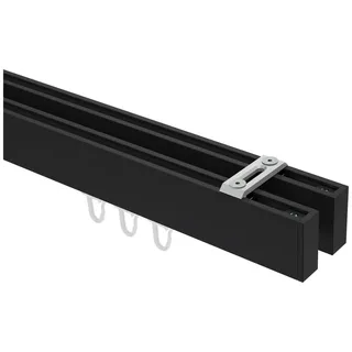Interdeco Innenlaufgarnitur Smartline Paxo 2-läufig Ø 14 mm 480 cm Schwarz