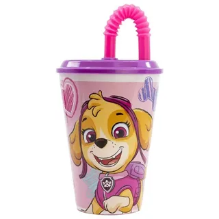 PAW PATROL Trinkflasche Wasserbecher 430 ml Pink für Kinder - Trinkbecher rosa