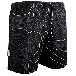 GUGGEN Mountain Badeshorts Badehose Herren Badeshorts Schnelltrocknend Kordelzug gestreift Schnelltrocknende Badehose für Männer mit Kordelzug und Innennetz weiß S