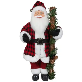 Christmas Paradise Weihnachtsmann Kimi Dekofigur versch. Größen 45/60/90cm, Rot-Schwarz kariert Weihnachtsdeko 45 cm