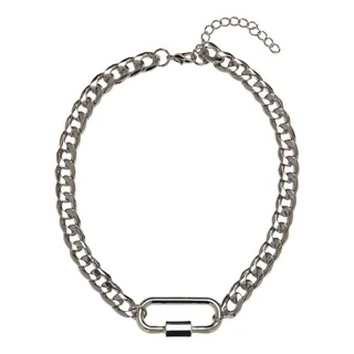 URBAN CLASSICS Fastener Necklace Silber