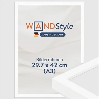 WANDStyle Bilderrahmen H950, Weißer Bilderrahmen A3 Holz, Moderner Fotorahmen Weiß 30x42 cm weiß