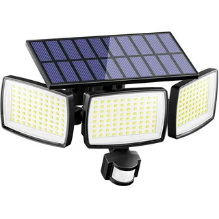 Solarlampen für Außen mit Bewegungsmelder, 240 LED Solar Strahler Aussen, IP65 Wasserdicht Solarleuchten 270° Beleuchtungswinkel Solar Lampe Outdoor für Garage, Garten, Hof, Stufen, Haustüren