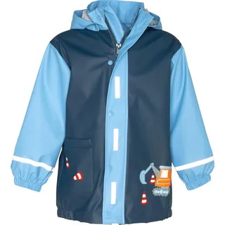 Playshoes - Regenmantel BAUSTELLE in blau/hellblau, Gr.86