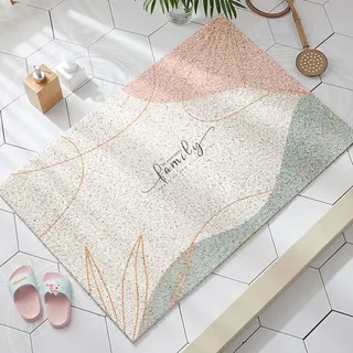 Luffa-Duschmatte, rutschfest, für Innendusche/Badezimmer, 40 x 60 cm, Wasserdurchlässigkeit, weich strukturierte Badewannenmatte, Anti-Schimmel, PVC, Badewanne, Duschmatte, schnell trocknend