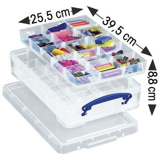 Ablageboxen-Set mit 2 Einsätzen transparent, Really Useful Box, 39.5x8.8x25.5 cm