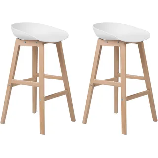 Beliani Barstuhl 2er Set 72 cm Weiß
