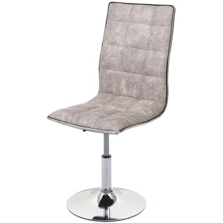Esszimmerstuhl MCW-C41, Stuhl Küchenstuhl, höhenverstellbar drehbar, Stoff/Textil ~ vintage grau