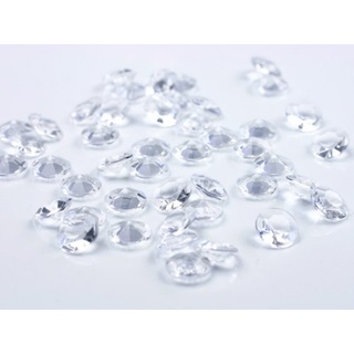 SiDeSo® Dekosteine 100 Stück 12mm 1,2cm Diamanten Acryl Tischdeko Hochzeit (klar)