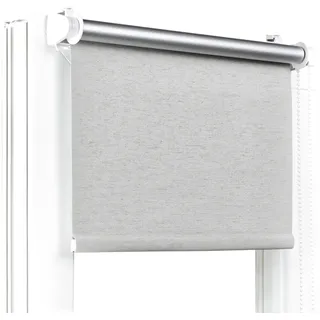 Fenster DEKOR - Rollos Für Fenster Ohne Bohren Dunkel Beige - Verdunkelungsrollo B75 x H150 cm - Klemmrollo Verdunkelung - Fensterrollo Für Balkontüren - Verdunklungsrollo Leicht Zu Installieren