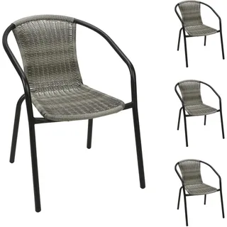 Mojawo Stapelstuhl 52 x 52 x 43 cm grau 4 St.