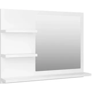vidaXL Badspiegel Weiß 60x10,5x45 cm Holzwerkstoff