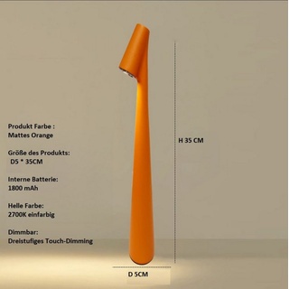 DTC GmbH LED Schreibtischlampe Elegante hohe Tischlampe-Geringe Größe orange