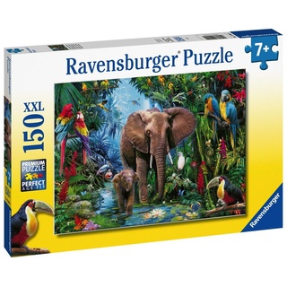 Ravensburger Puzzle »150 Teile Ravensburger Kinder Puzzle XXL Dschungelelefanten 12901«, 150 Puzzleteile