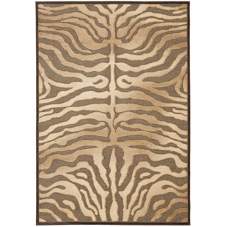 Safavieh Zebra-gestreifter Teppich, PAR83, Gewebter Viskose, Mokka Braun, 160 x 230 cm