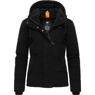 Cordjacke RAGWEAR "Wuggys", Damen, Gr. XXL (44), schwarz, Obermaterial: 100% Baumwolle. Futter: 100% Polyester. Wattierung: 100% Polyester, bequem hüftbedeckend, hoch geschlossener Ausschnitt, Ärmel ohne Ärmelschlitz Rippstrickbündchen, Jacken, Stylische Damen Kordjacke mit flauschigem Innenfutter