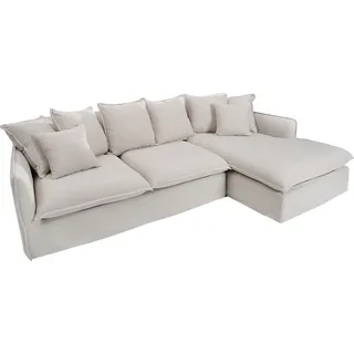 riess-ambiente Großes Ecksofa HEAVEN 255cm natur beige Leinenstoff Federkern inkl. Kissen Landhausstil Couch Eckcouch Sofa Landhaus Eckcouch Couch... - Beige